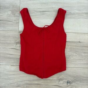 Red Sleeveless Corset Top